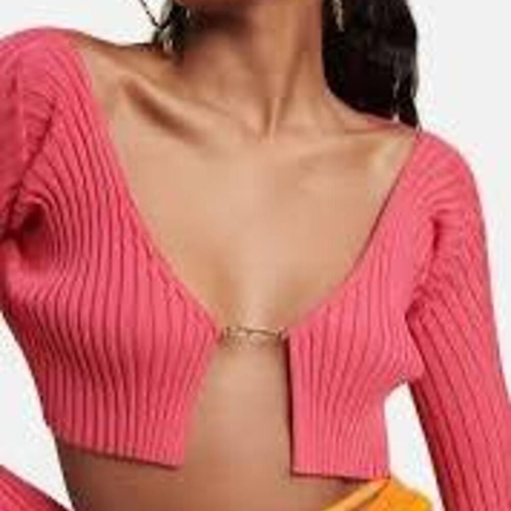 Jacquemus hot pink cardigan size 38 - Picture 6 of 7